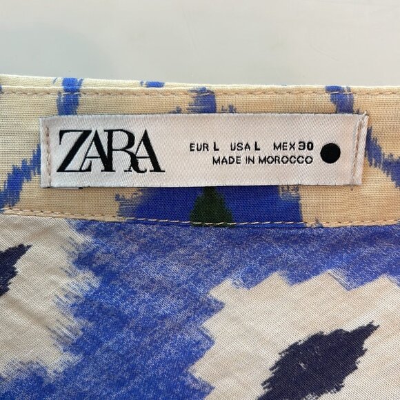 Zara Printed Wrap Pareo Mini Skirt Size Large - Picture 5 of 7